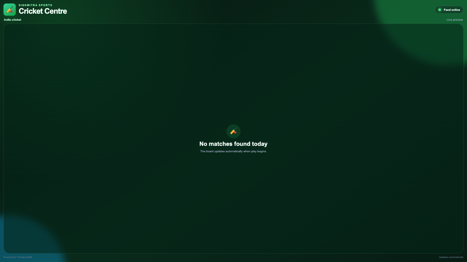See Live Cricket Score Widget in action