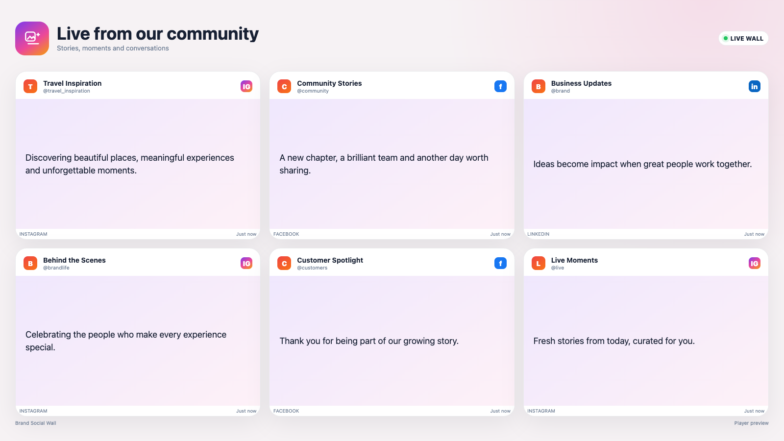 See Social Wall in action