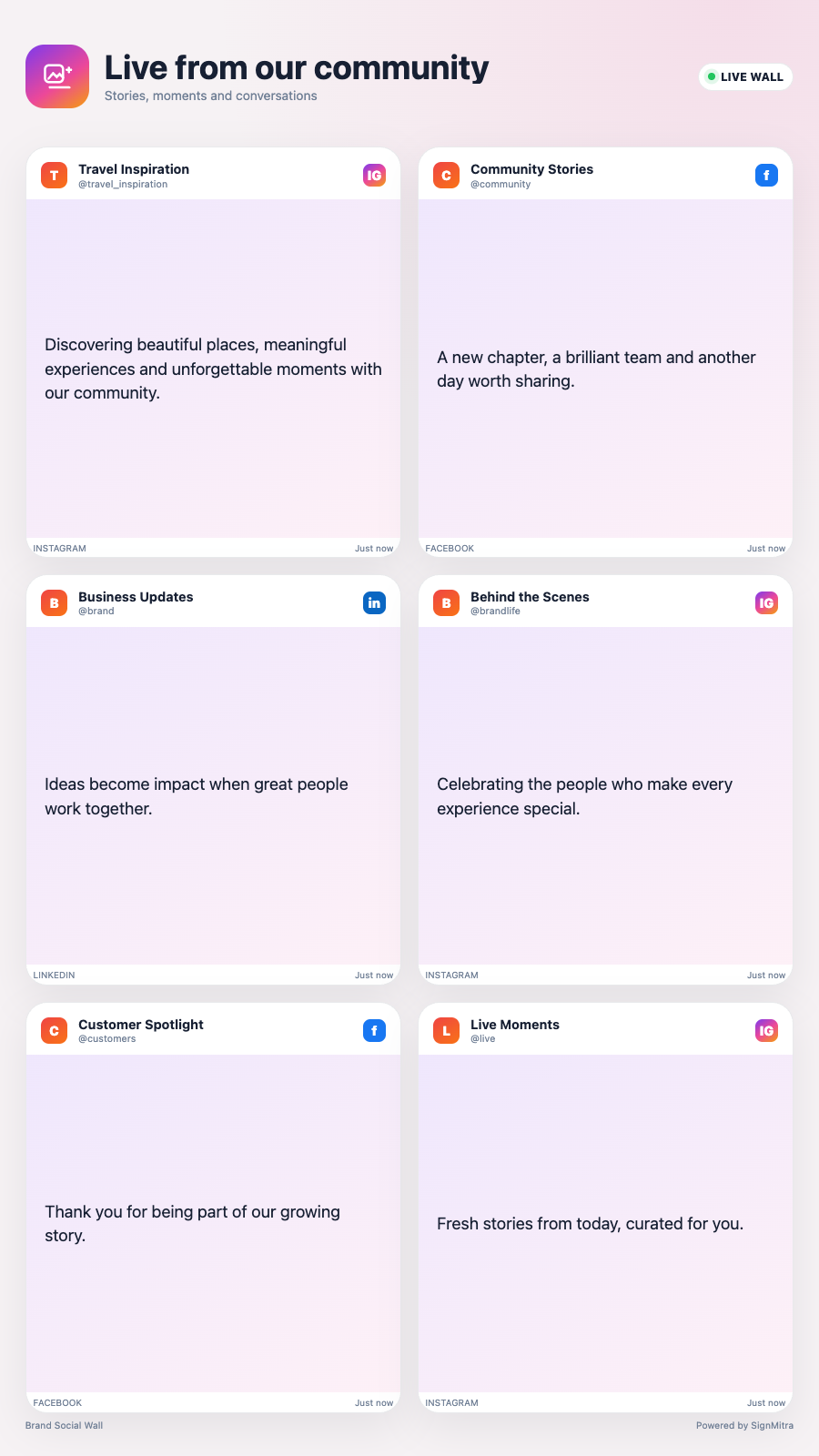 See Social Wall in action